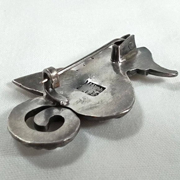 Vintage 1930's-40's Mexico Silver Seahorse Brooch - Picture 7 of 9